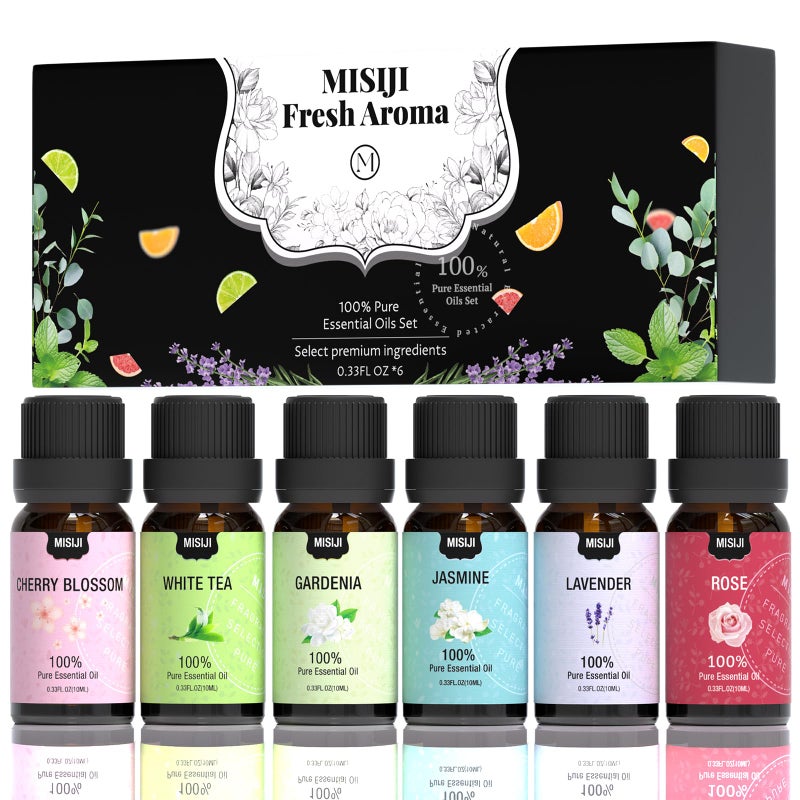 MISIJI Essential Oils Set Essential Oils for Diffuser for HomeDiffuser Oils Scents for AromatherapyLaundryCandleSoap MakingHumidifiers 6 X 10 ML